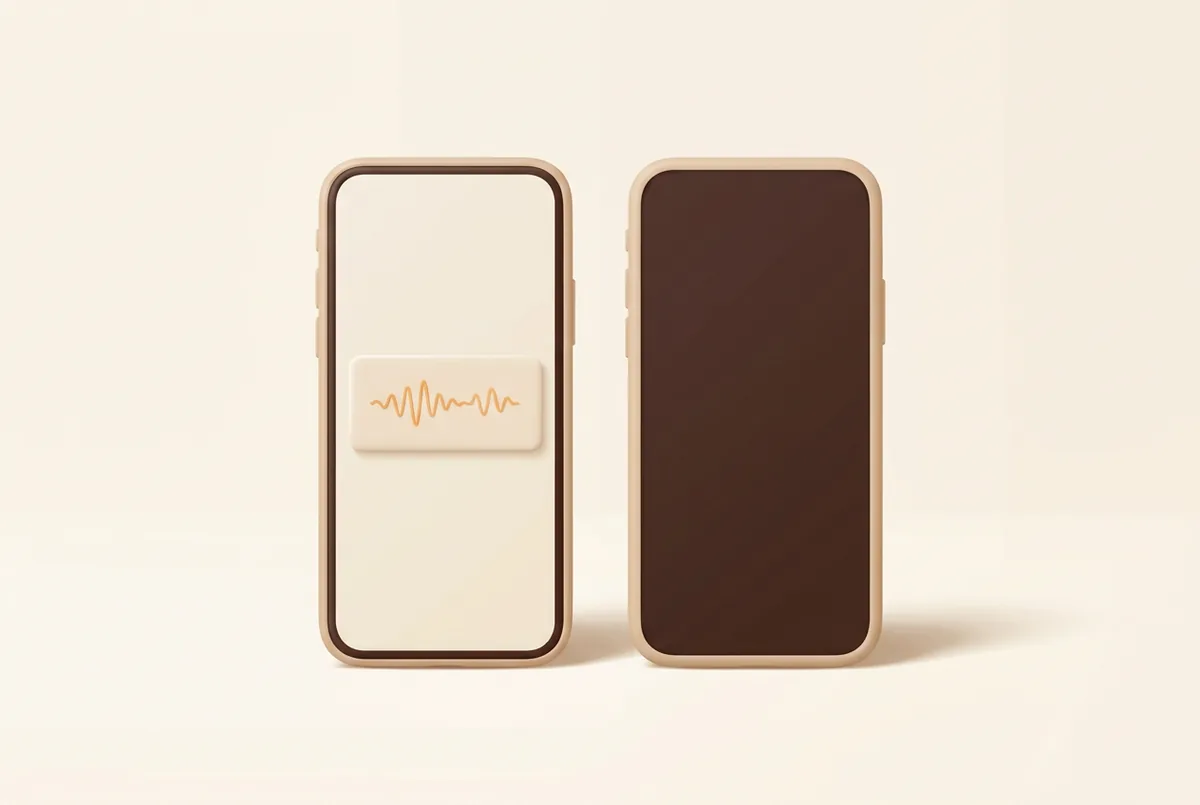 Illustration of two phones side by side, one with a notification card and one with an empty screen, comparing Amazon Seller app notifications for FBM and FBA orders